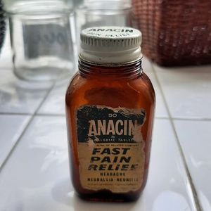 Vintage Anacin Analgesic Empty Amber bottle
